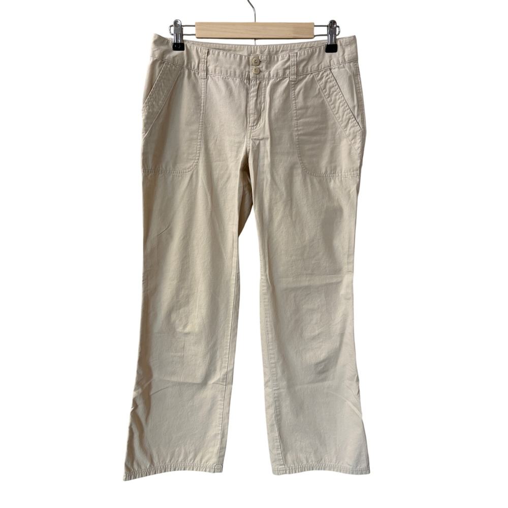 Patagonia Women Sz 6 All Wear Pants Khaki Sesame‎ Organic Cotton Hiking Workwear